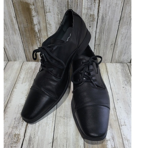 Calvin Klein Bachman Black Mens Dress Shoes Oxford Lace Up Formal Business 10 - Picture 7 of 8